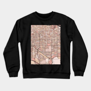 Tucson Map Pattern in Soft Pink Pastels Crewneck Sweatshirt